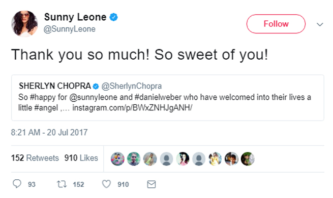 Sunny leone twitter