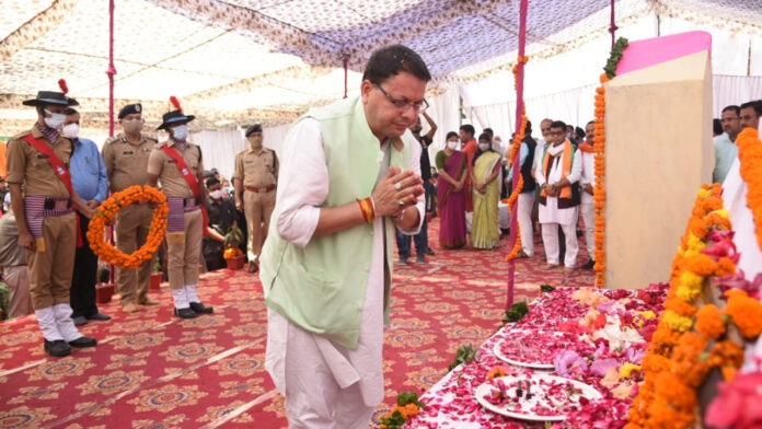 CM Dhami pays tribute to martyred state agitators