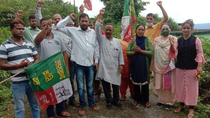 UKD protest against land mafia