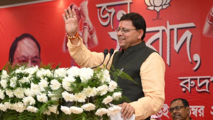 CM Dhami With JP Nadda