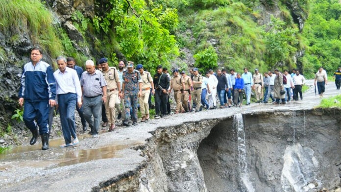 CM Dhami inspected the disaster affected areas