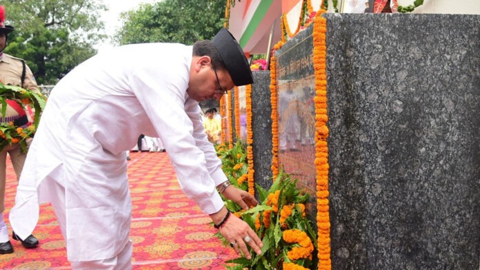 CM Dhami pays tribute to martyrs