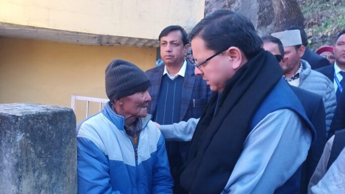 CM Dhami met the land damage affected in Joshimath