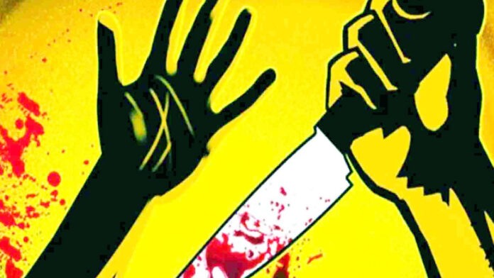 The young man attacked the girl with a knife