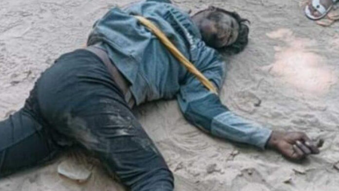 Sensation after finding dead body of young man tied with ropes