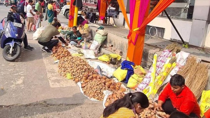 Diwali, the festival of lamps, was presented with Chinese chandeliers.