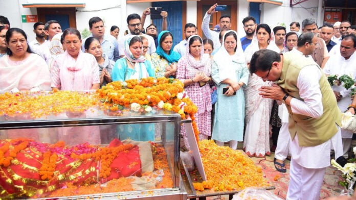 CM Dhami paid tribute to late MLA Shailrani Rawat
