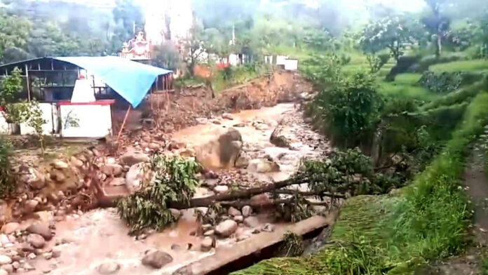 Many houses were damaged due to heavy rain