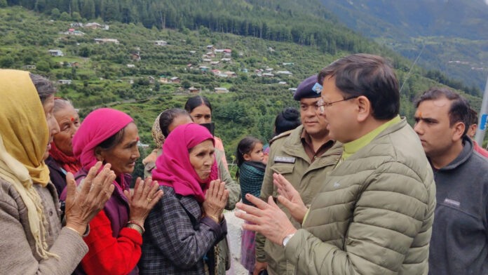 CM Dhami visited disaster affected areas